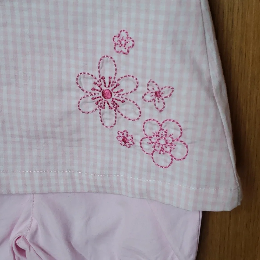 First Moments NWOT Layette Two Piece Gingham Set Sz 0-3M